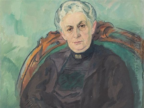 Portrait Minna Roeber Oil Painting by Johann Walter-Kurau