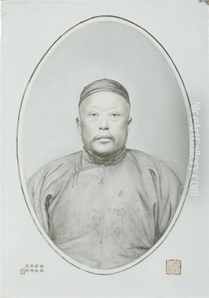 Untitled (wealthy Merchant) Oil Painting by  Wang Qi