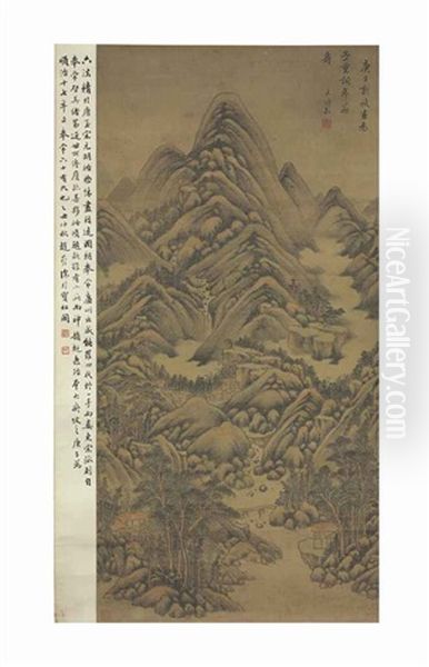 Clear Stream From The Mountains Oil Painting by Wang Shimin