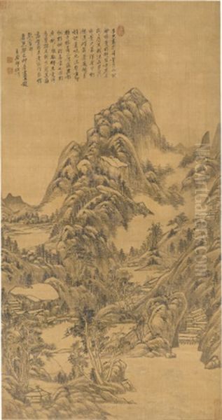 Landscape After Huang Gongwang Oil Painting by Wang Yuanqi