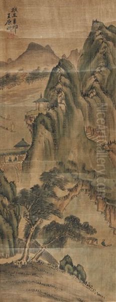 A Chinese Painting Of Landscape Oil Painting by Wang Yuanqi