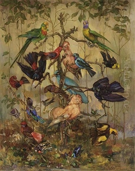 Vogels Van Diverse Pluimage Oil Painting by Marie (Stevels) van Waning