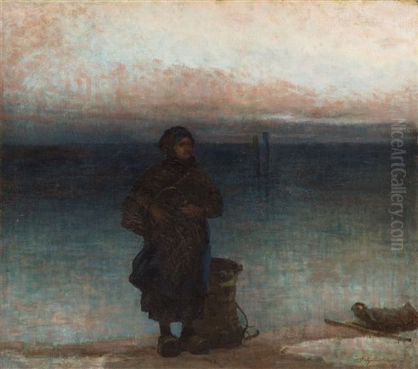 Breton Woman Oil Painting by Wladyslaw Wankie