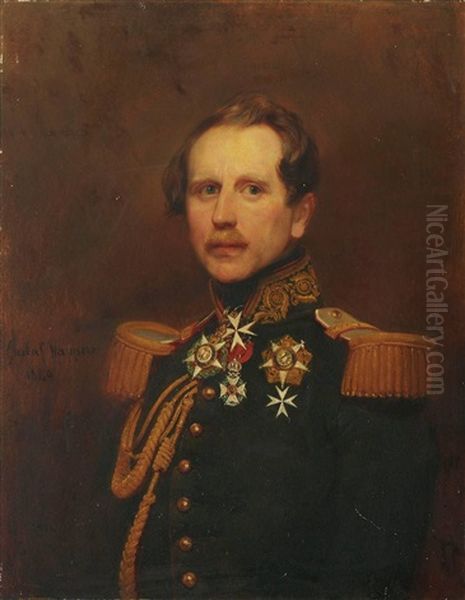 Portrat Eines Belgischen Offiziers Oil Painting by Baron Gustave Wappers