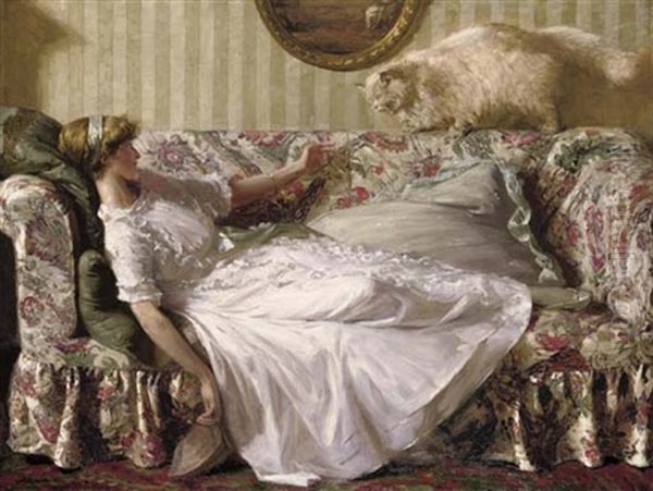 The Obsequious Persian Oil Painting by Charles Daniel Ward