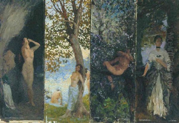 Nature's Tireing Room Oil Painting by Charles Daniel Ward