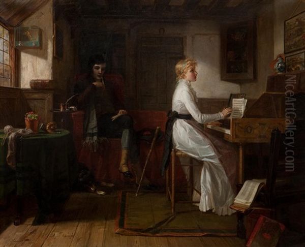 One Of The Last Lays Of Robert Burns Oil Painting by Henrietta Mary Ward