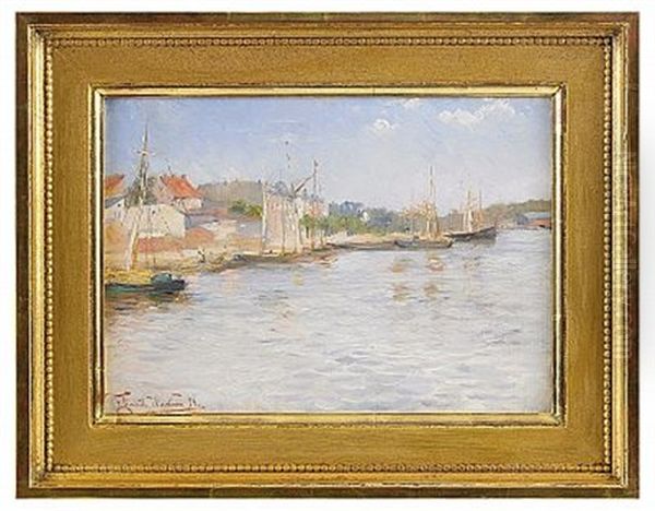 Strandvagen-stockholm Oil Painting by Elisabeth Warling