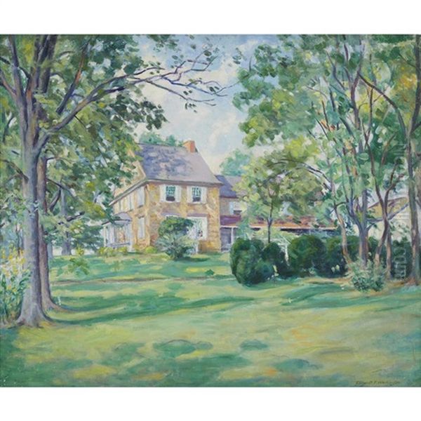 In The Garden Oil Painting by Elizabeth Fisher Washington