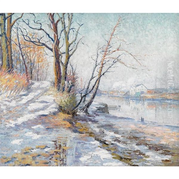 Where Mill Creek And Mill Race Meet Oil Painting by Elizabeth Fisher Washington