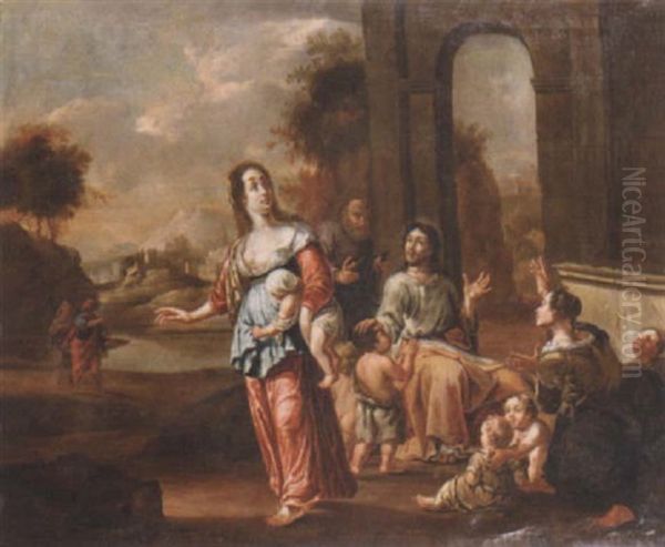 Suffer The Little Children Oil Painting by Jan Abel Wassenbergh I