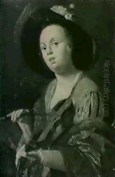Bildnis Einer Violine Spielenden Dame. Oil Painting by Jan Abel Wassenbergh I