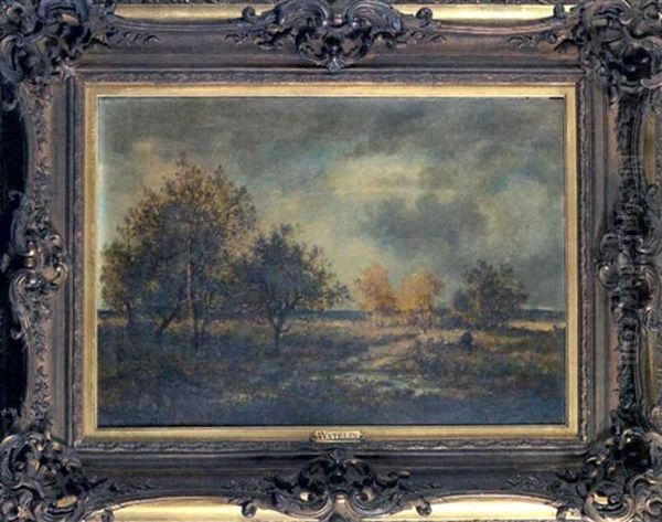 Femme Aux Champs Oil Painting by Louis Francois Victor Watelin