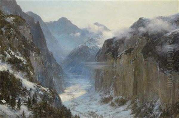 In His Hand Are The Deep Places Of The Earth, Psalm Xcv Oil Painting by Sir Ernest Albert Waterlow