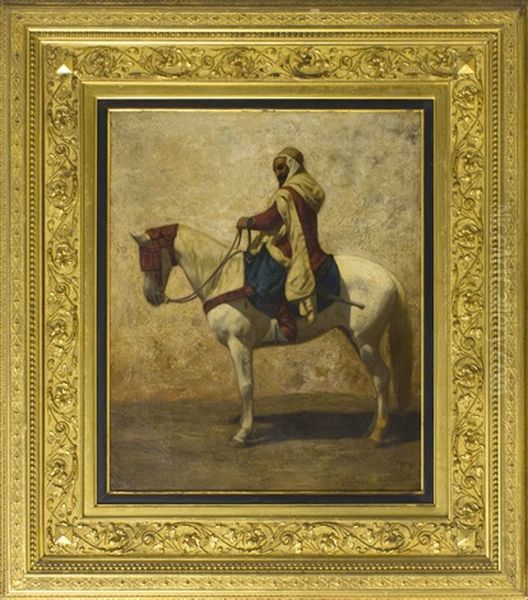 An Arab On Horseback Oil Painting by Marcus Waterman