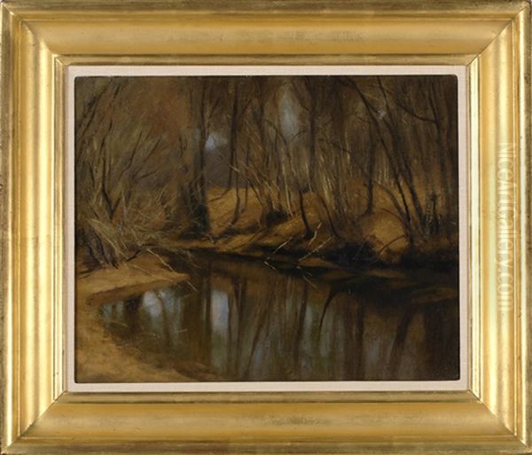 Brookside, New England Oil Painting by Marcus Waterman