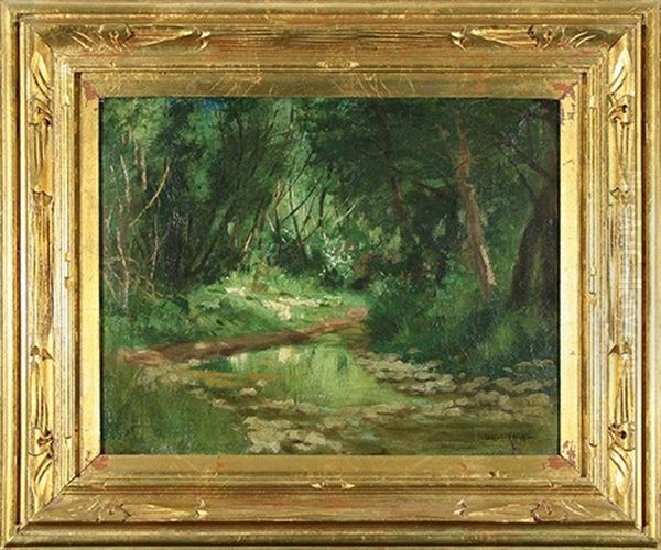 Ducks In Woodland Brook Oil Painting by Marcus Waterman