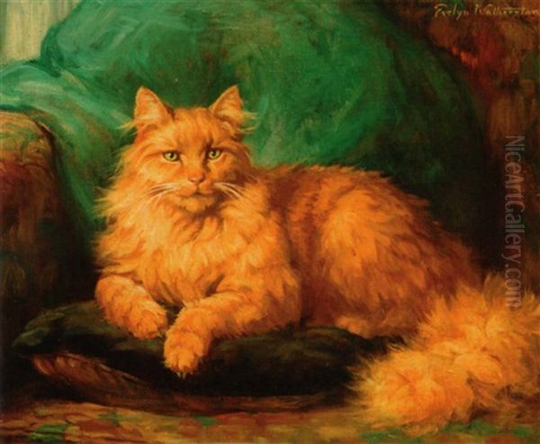 Whiskers Oil Painting by Evelyn Mary Watherston