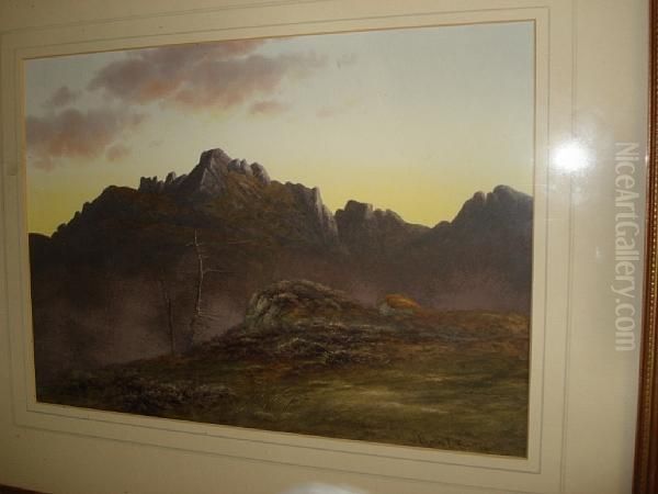 Moorland Scene Oil Painting by Charles Edward Snr Brittan