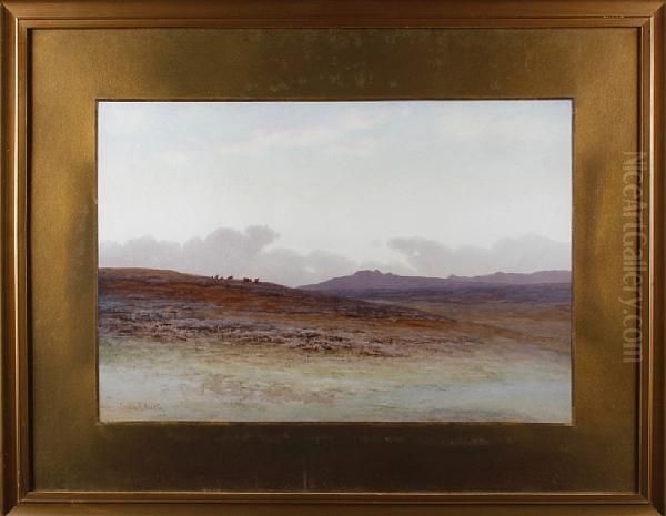 Dartmoor Landscape Oil Painting by Charles Edward Snr Brittan