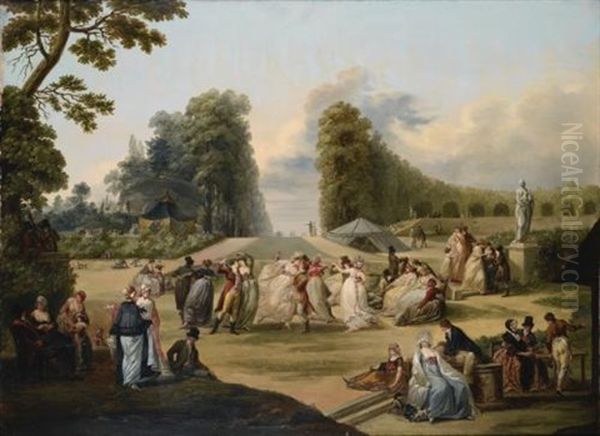 Le Bal De Tivoli Oil Painting by Francois Louis Joseph Watteau
