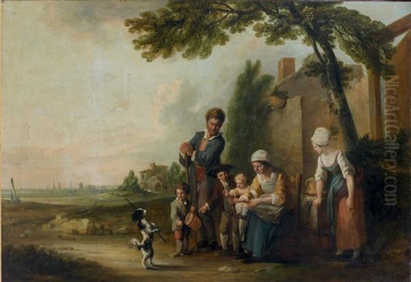 Le Petit Chien Savant Oil Painting by Francois Louis Joseph Watteau