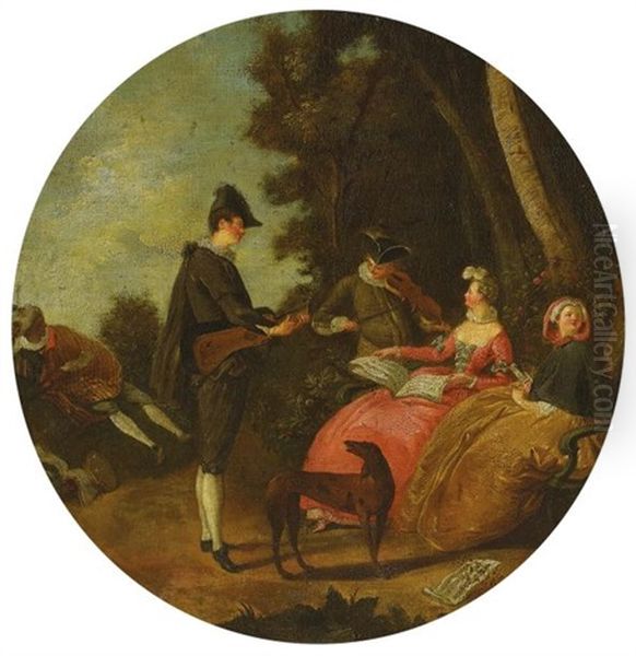 La Serenade Oil Painting by Jean-Antoine Watteau