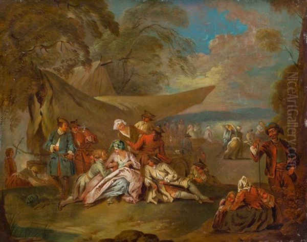 Landpartie Oil Painting by Louis-Joseph Watteau
