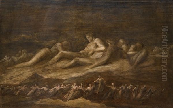 The Titans Oil Painting by Arthur George Watts