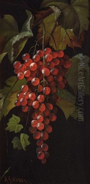Still Life Of Hanging Grapes Oil Painting by Andrew John Henry Way