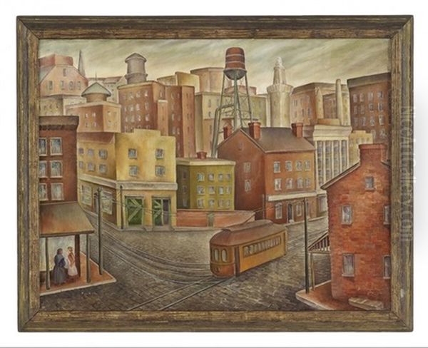 Baltimore Street Scene Oil Painting by Beulah Barnes Weaver