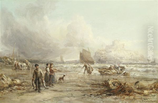 St Michael's Mount From Across Mount's Bay Oil Painting by William Edward Webb