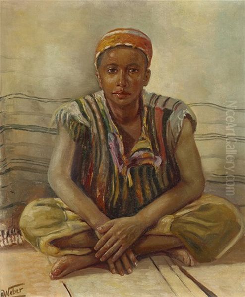 Sitzender Araberknabe Oil Painting by Alfred Weber