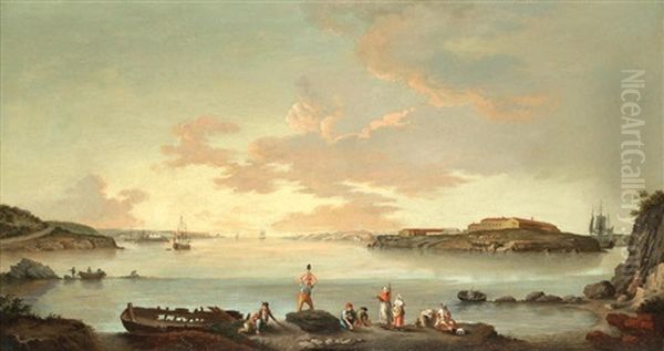 Port Mahon, Minorca, At Dawn Oil Painting by George Webster