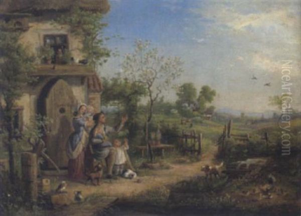 Familienidylle Oil Painting by Eduard Von Weeber