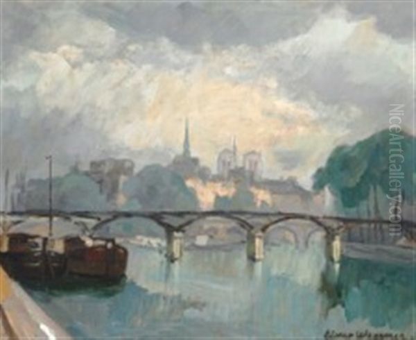 Pont Neuf Oil Painting by Einar, Lili Elbe Wegener