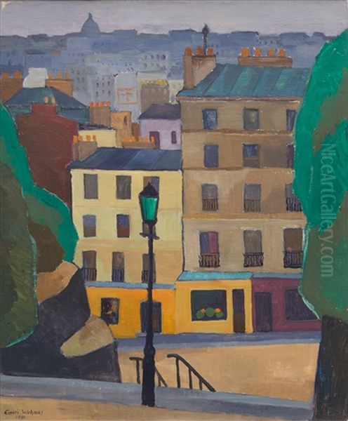 View From Paris Oil Painting by Einari Wehmas