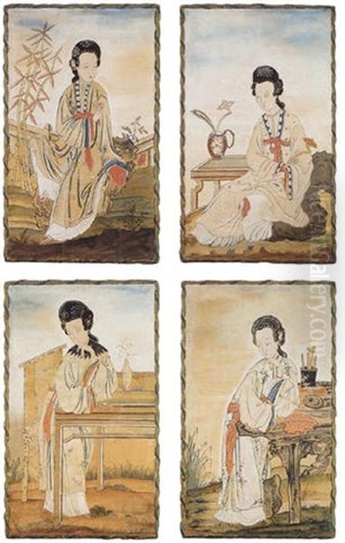 Dama Cinese Oil Painting by Christian Mattheus Wehrlin