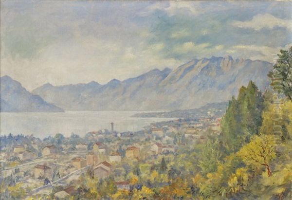 Blick Auf Locarno Oil Painting by Adolf Weibel