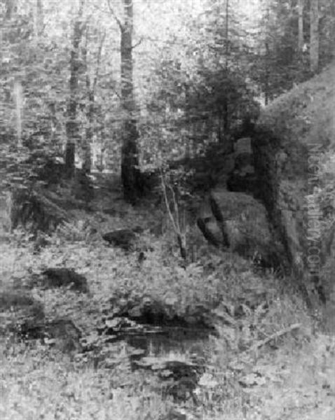 Waldquell Oil Painting by Edouard Weichberger