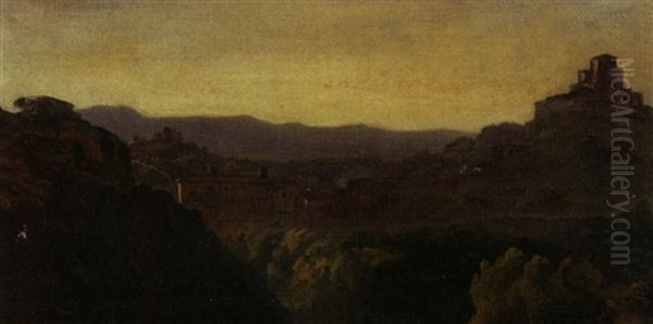 Rom Bei Dammerung-naturstudie Oil Painting by Johann Caspar Weidenmann