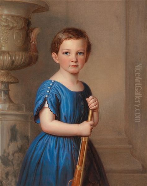 Portrait Of A Young Male Member Of The Clemens Bachofen Von Echt Family Oil Painting by Joseph Weidner