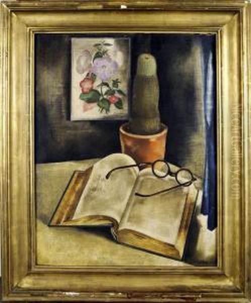 Nature Morte Au Cactus Oil Painting by Maurice Brocas