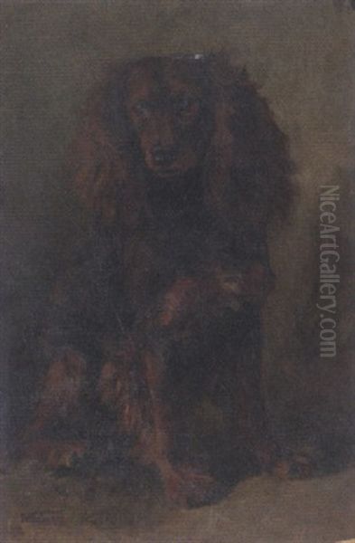 Langhaardackel Oil Painting by Anton Weinberger