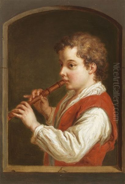 Der Kleine Flotenspieler Oil Painting by Bartholomaus Ignaz Weiss