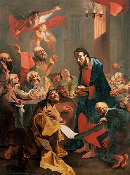 Das Letzte Abendmahl Oil Painting by Franz Josef Weiss