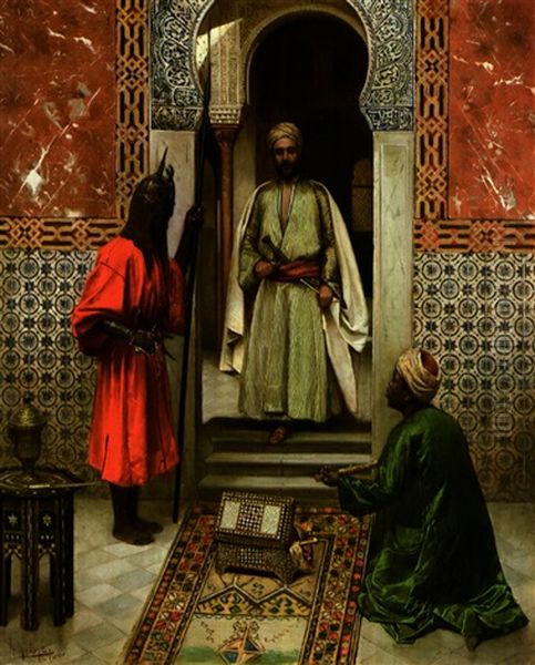 Le Marchand D'armes Devant Le Palais Oil Painting by Rudolf Weisse