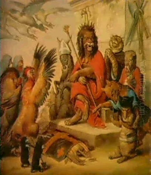 1. Gesang, I. 190-193 Oil Painting by Ludwig Weisser