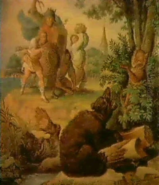 2. Gesang, Ii. 126-127 Oil Painting by Ludwig Weisser