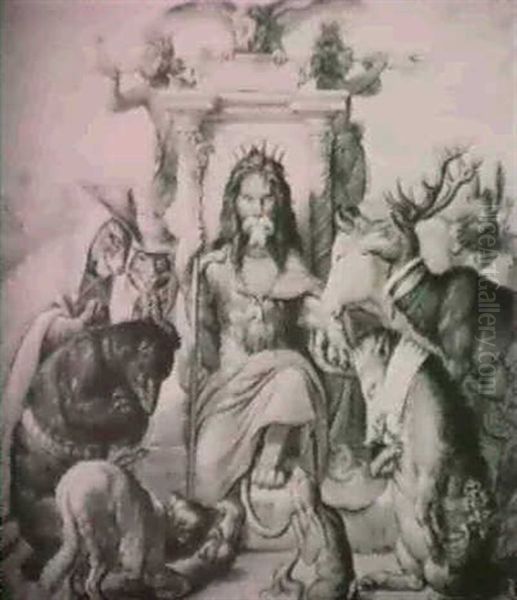 1. Gesang, I. 14-16 Oil Painting by Ludwig Weisser